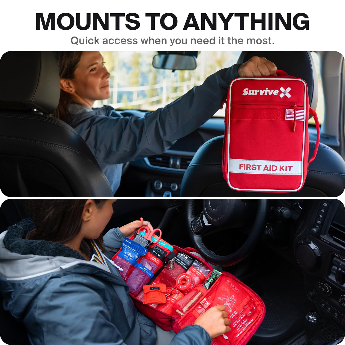 Survivex Large First Aid Kit for Car, Travel & Home - Emergency Kit