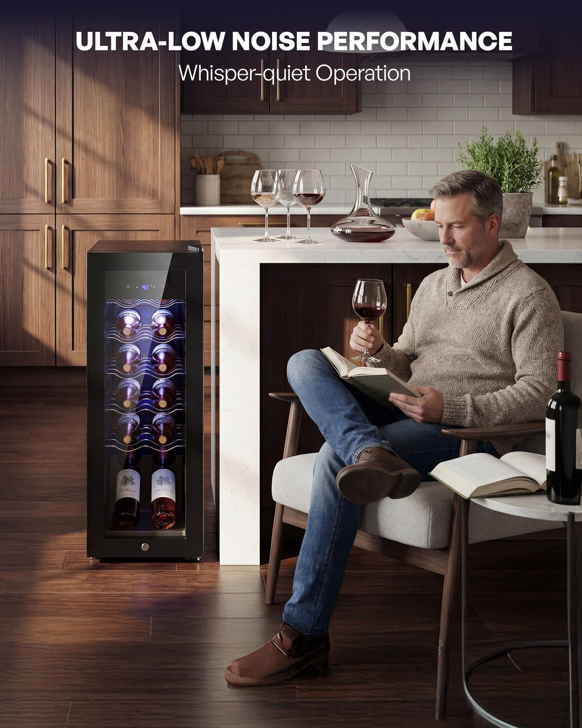 Icyglee 25 Bottle Compressor Wine Cooler Refrigerator