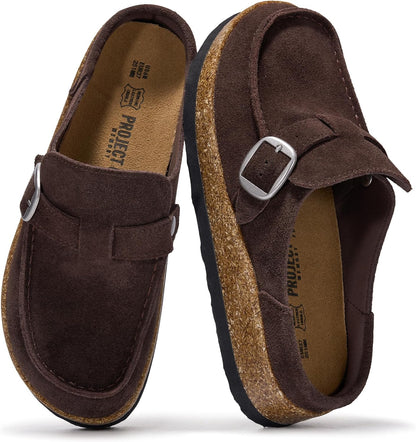 Project Cloud 100% Genuine Leather Moccasin Clogs for Women Fall Shoes