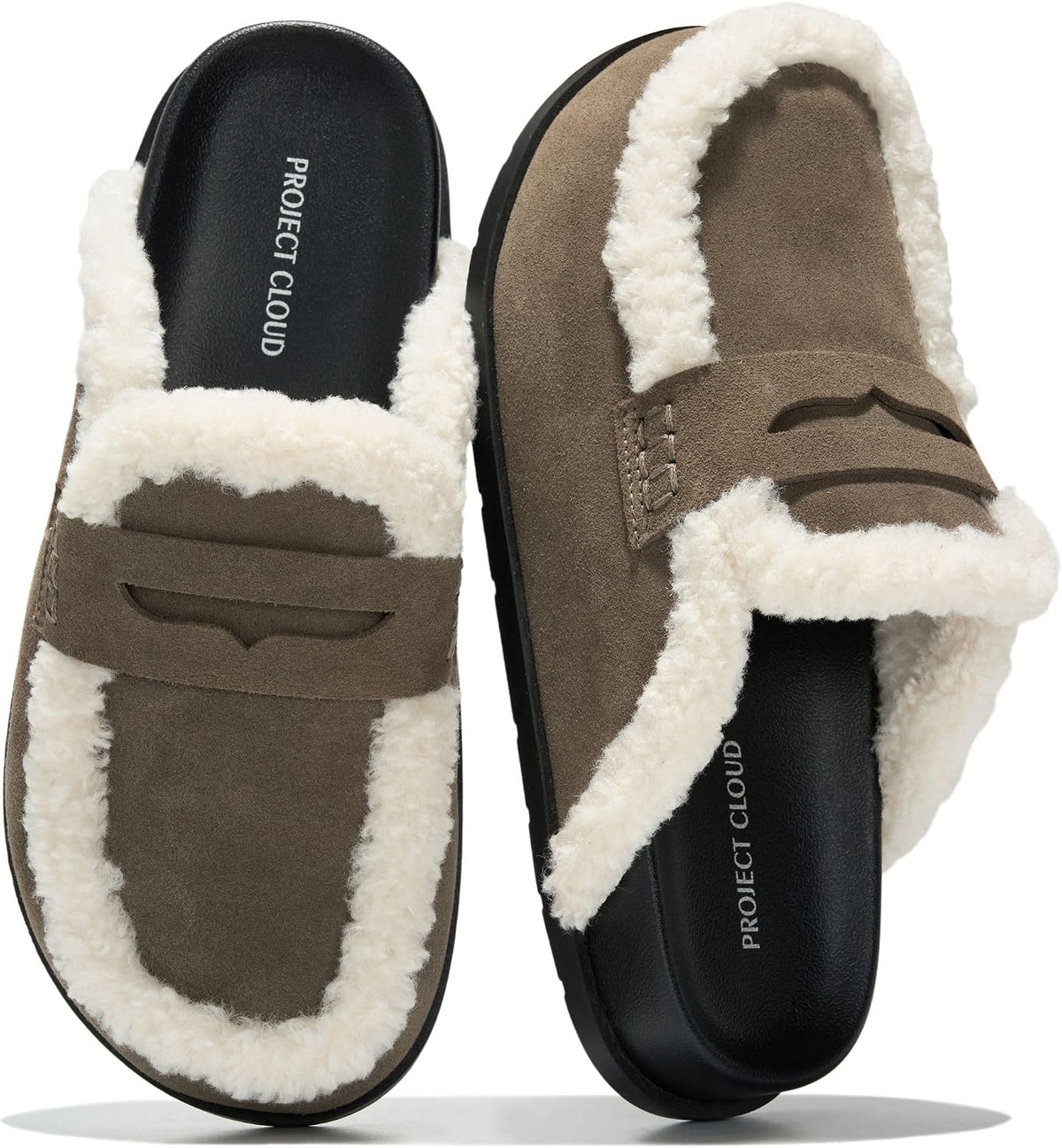 Project Cloud 100% Genuine Leather Slip-On Womens Clogs Mules for Women