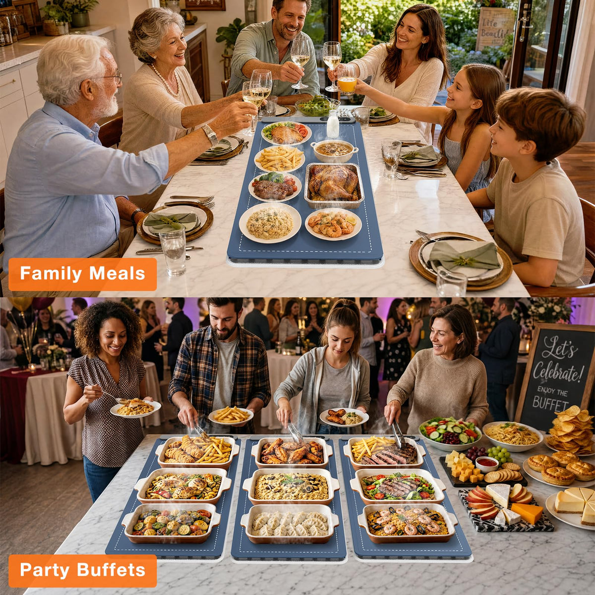 FYY Warming Mat for Food 24"x15", Rapid and Full Surface Heating