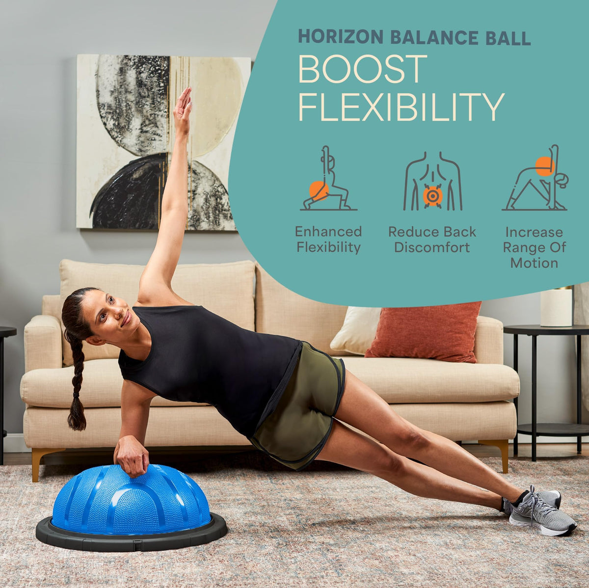 Lifepro Horizon Half Balance Ball Trainer with 440 Lb Capacity | Stability Ball for Home Gym & Physical Therapy | Full-Body Training Equipment for Core Strengthening