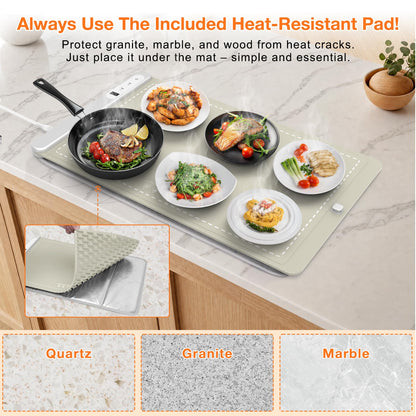 FYY Warming Mat for Food 24"x15", Rapid and Full Surface Heating