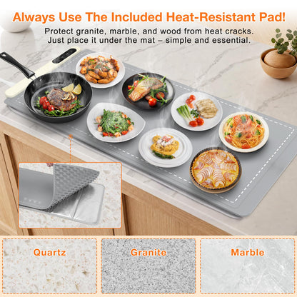 FYY Warming Mat for Food 24"x15", Rapid and Full Surface Heating