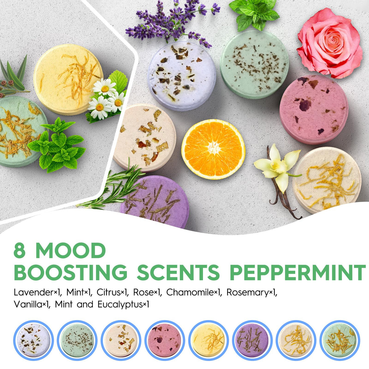 Blriet Shower Steamers Aromatherapy Relief Gifts 8 ct