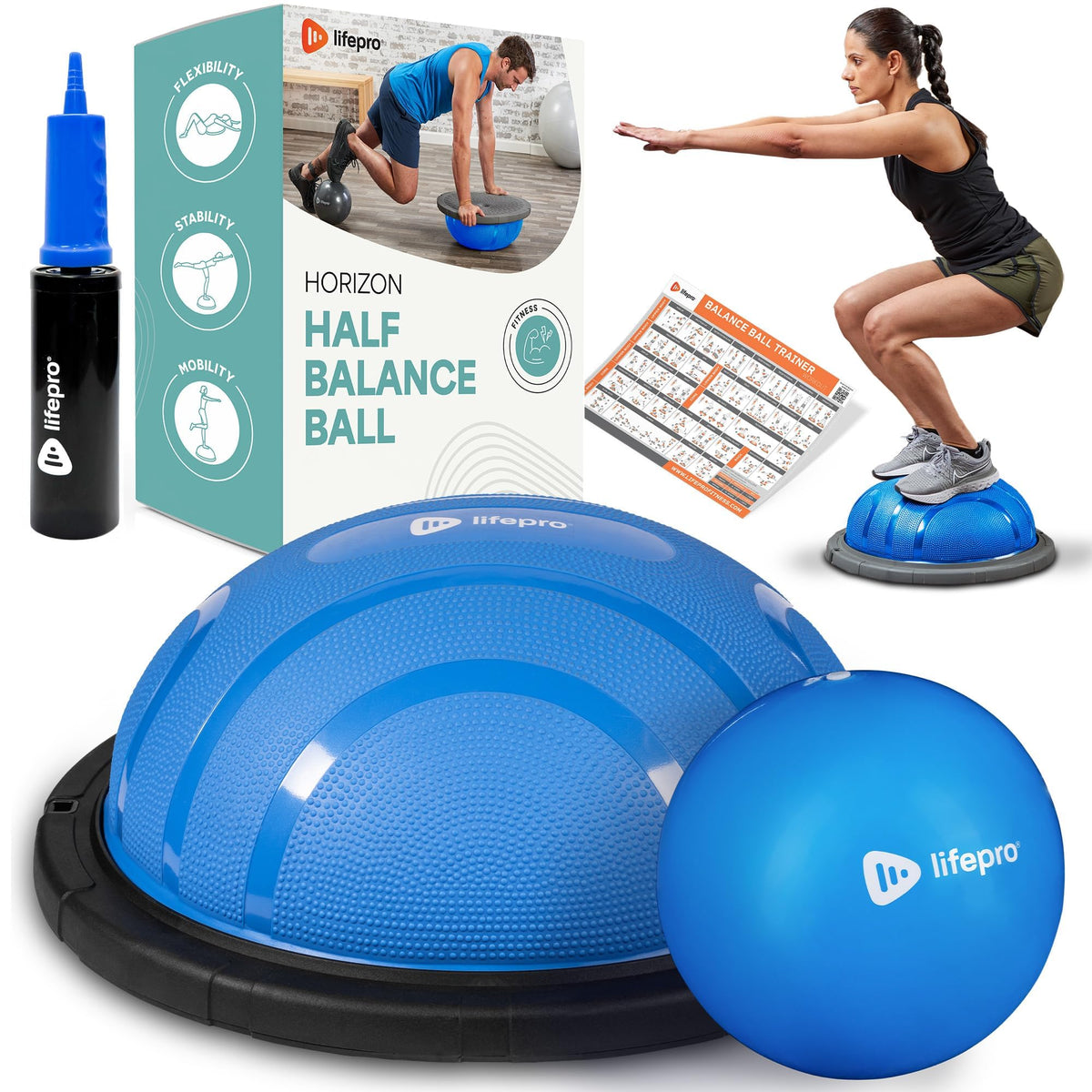 Lifepro Horizon Half Balance Ball Trainer with 440 Lb Capacity | Stability Ball for Home Gym & Physical Therapy | Full-Body Training Equipment for Core Strengthening