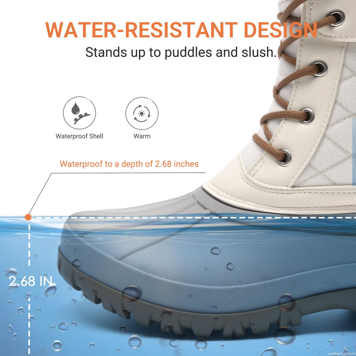 DREAM PAIRS Women's Winter Snow Boots - Classic Duck Boots