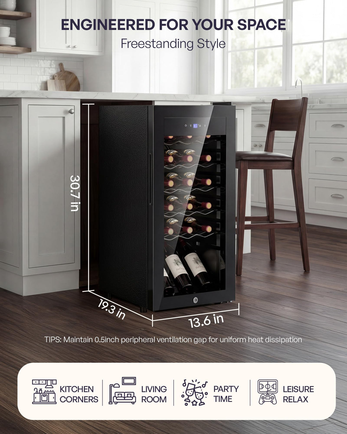 Icyglee 25 Bottle Compressor Wine Cooler Refrigerator