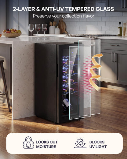 Icyglee 25 Bottle Compressor Wine Cooler Refrigerator