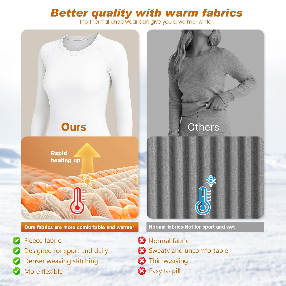 Thermal Underwear for Women Thermal Set Fleece Lined Leggings Long Johns