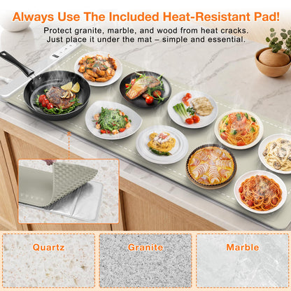 FYY Warming Mat for Food 24"x15", Rapid and Full Surface Heating