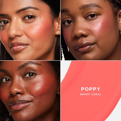 Saie Dew Liquid Blush for Cheeks - Hydrating Cream Blush Stick with a Blendable + Buildable Formula - Skincare Infused Dewy Cheek Tint for a Natural Flush - Glowy Makeup Essential - Baby (.40 Oz)
