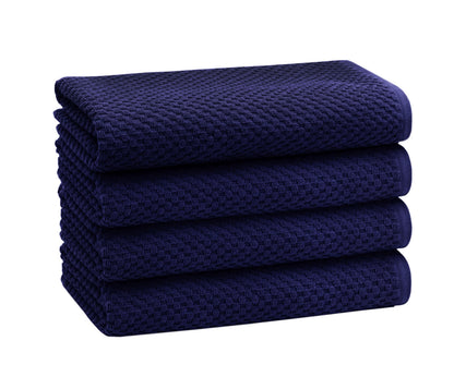 Cotton Craft- Euro Spa Set of 4 Luxury Waffle Weave Bath Towels, Oversized Pure Ringspun Cotton, 30 Inch X 56 Inch, White