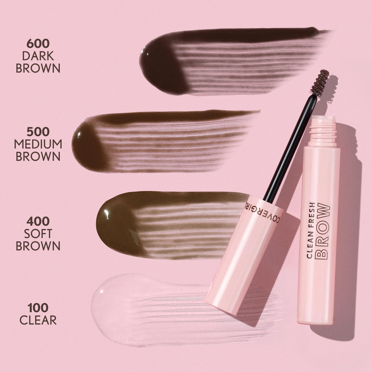 CoverGirl Clean Fresh Brow, 400 Soft Brown, Eyebrow Gel Wax, Long-Lasting, Vegan Formula, Natural Looking, Easy to Apply, Doesn't Smudge, 0.18oz