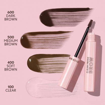 CoverGirl Clean Fresh Brow, 400 Soft Brown, Eyebrow Gel Wax, Long-Lasting, Vegan Formula, Natural Looking, Easy to Apply, Doesn't Smudge, 0.18oz