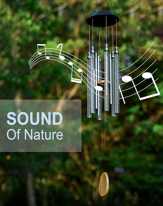 Solar Wind Chimes for Outside, Desgully 6 LED Tubes Color Changing