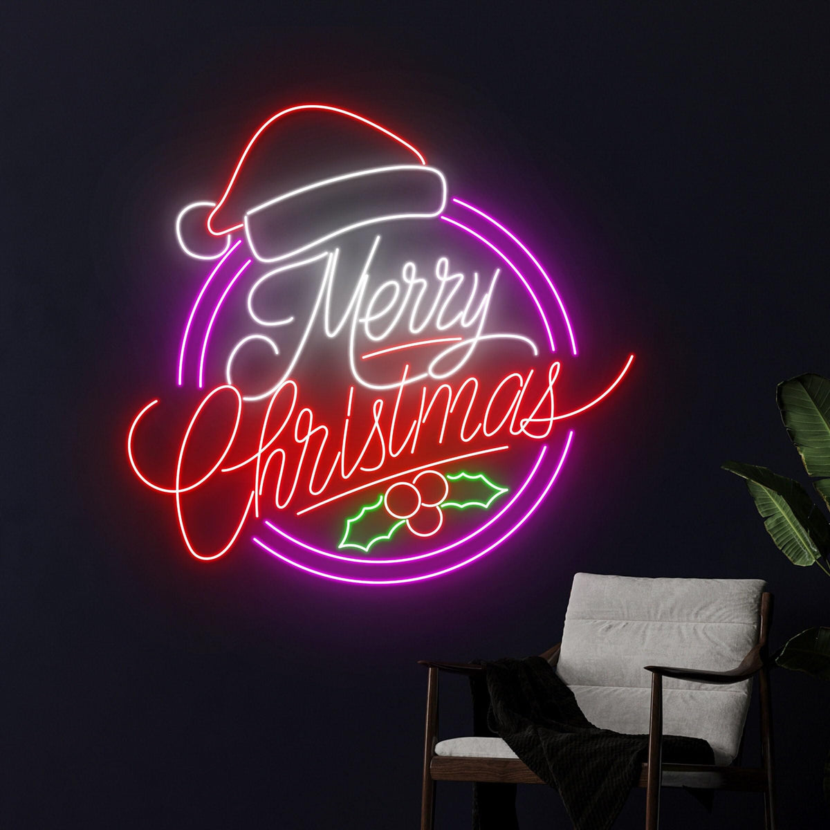 Custom Merry Christmas Tree Neon Sign LED Sign LED Lights (Merry Christmas)