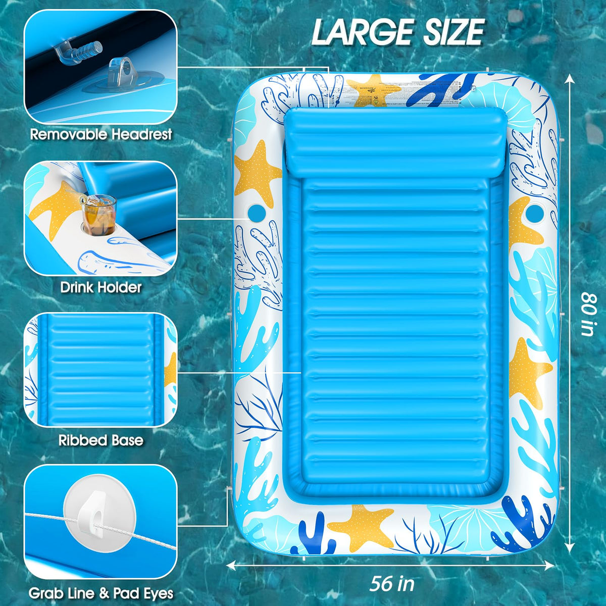 Inflatable Tanning Pool Lounger Float