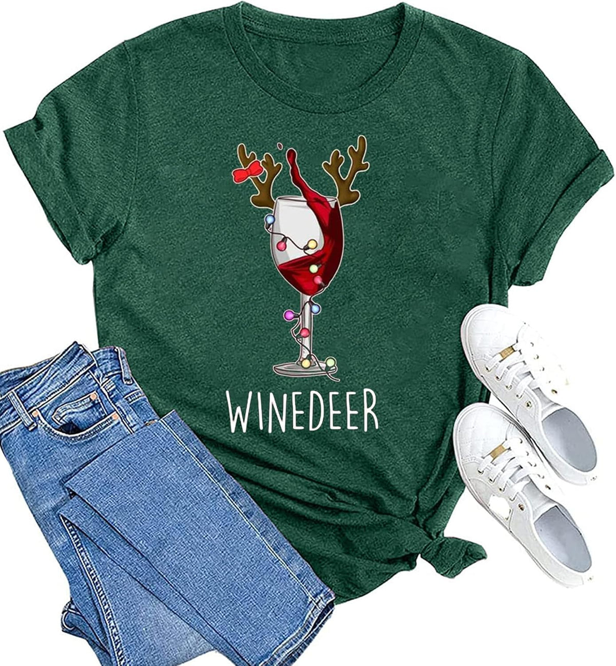hcihgzr Christmas Shirts for Women Merry and Bright Christmas Shirt Xmas Tree Graphic Holiday T-Shirt Tops