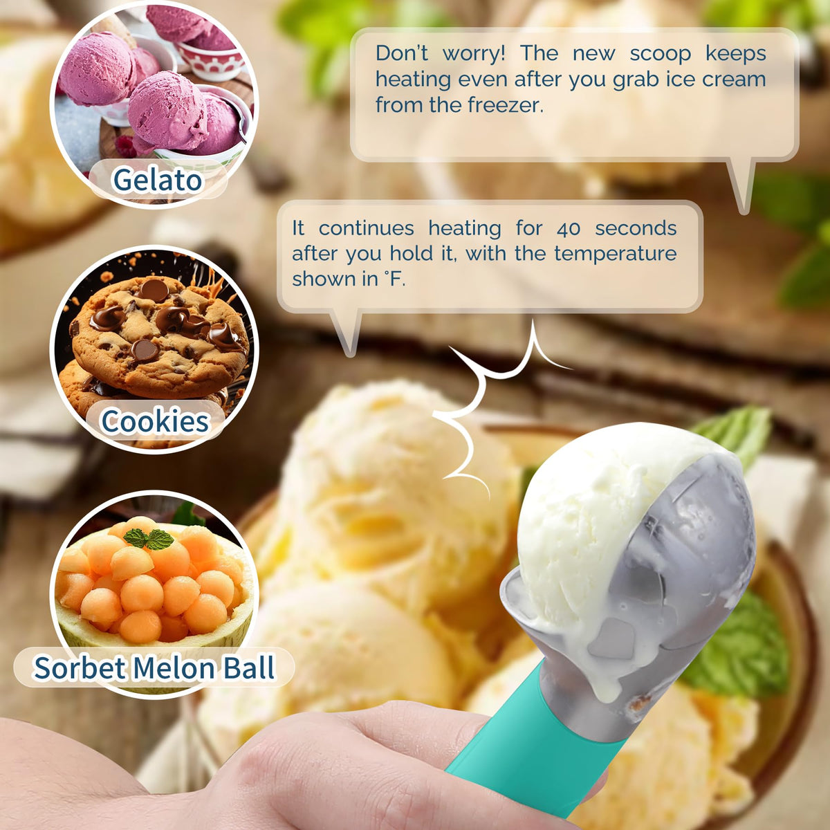 Heated Ice Cream Scoop Rechargeable