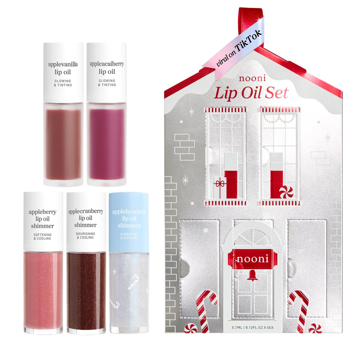 NOONI Korean Lip Oil - Applepeony - pH Color-Changing Plumping Lip Gloss