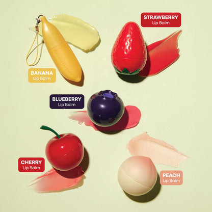 TONYMOLY Mini Fruit Lip Balm Set with Sheer Tint, Shea Butter and Vitamin E
