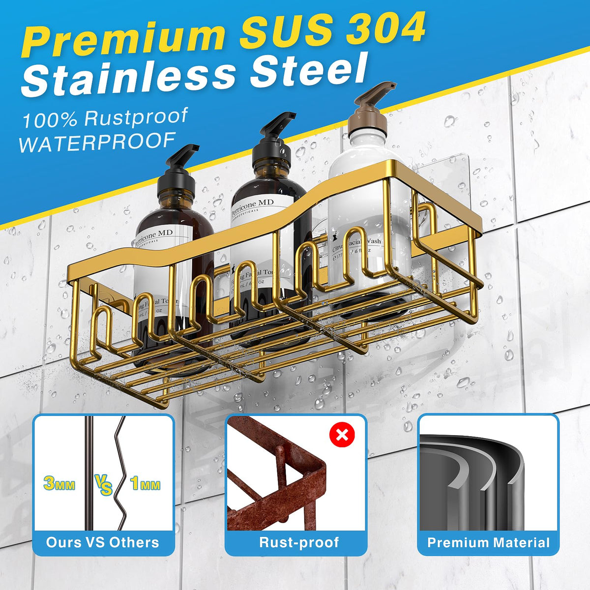 Eudele Adhesive Shower Caddy