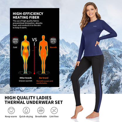Thermal Underwear for Women Thermal Set Fleece Lined Leggings Long Johns