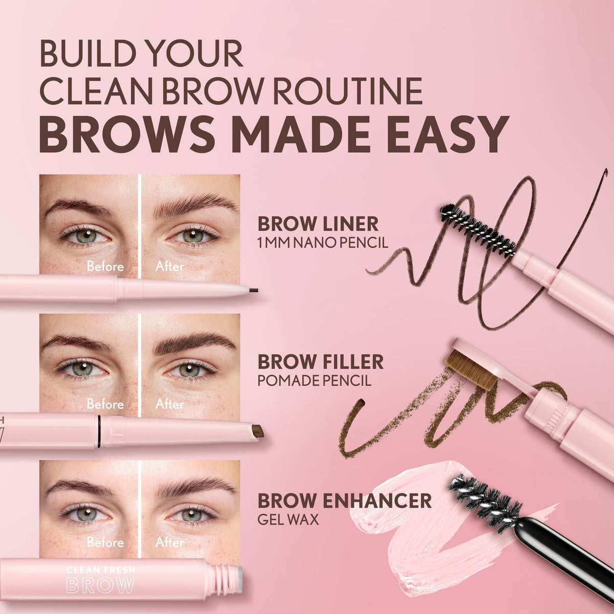 CoverGirl Clean Fresh Brow, 400 Soft Brown, Eyebrow Gel Wax, Long-Lasting, Vegan Formula, Natural Looking, Easy to Apply, Doesn't Smudge, 0.18oz