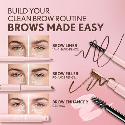 CoverGirl Clean Fresh Brow, 400 Soft Brown, Eyebrow Gel Wax, Long-Lasting, Vegan Formula, Natural Looking, Easy to Apply, Doesn't Smudge, 0.18oz