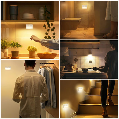 Guankai 8 Pack Motion Sensor Stair Light for Indoor, Battery Operated