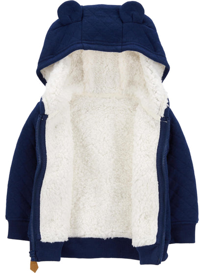 Simple Joys by Carter's Baby Hooded Sweater Jacket with Sherpa Lining