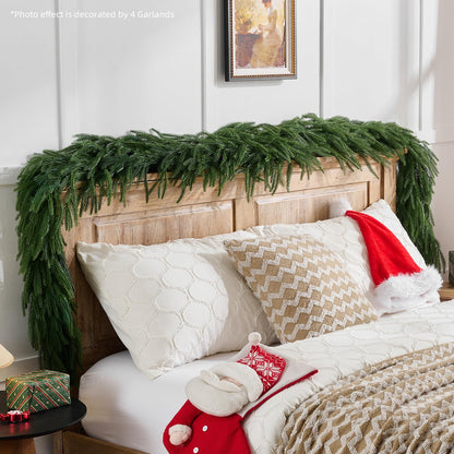 CLEANGOR 2Pcs 9FT Norfolk Pine Garlands for Christmas Decorations Indoor