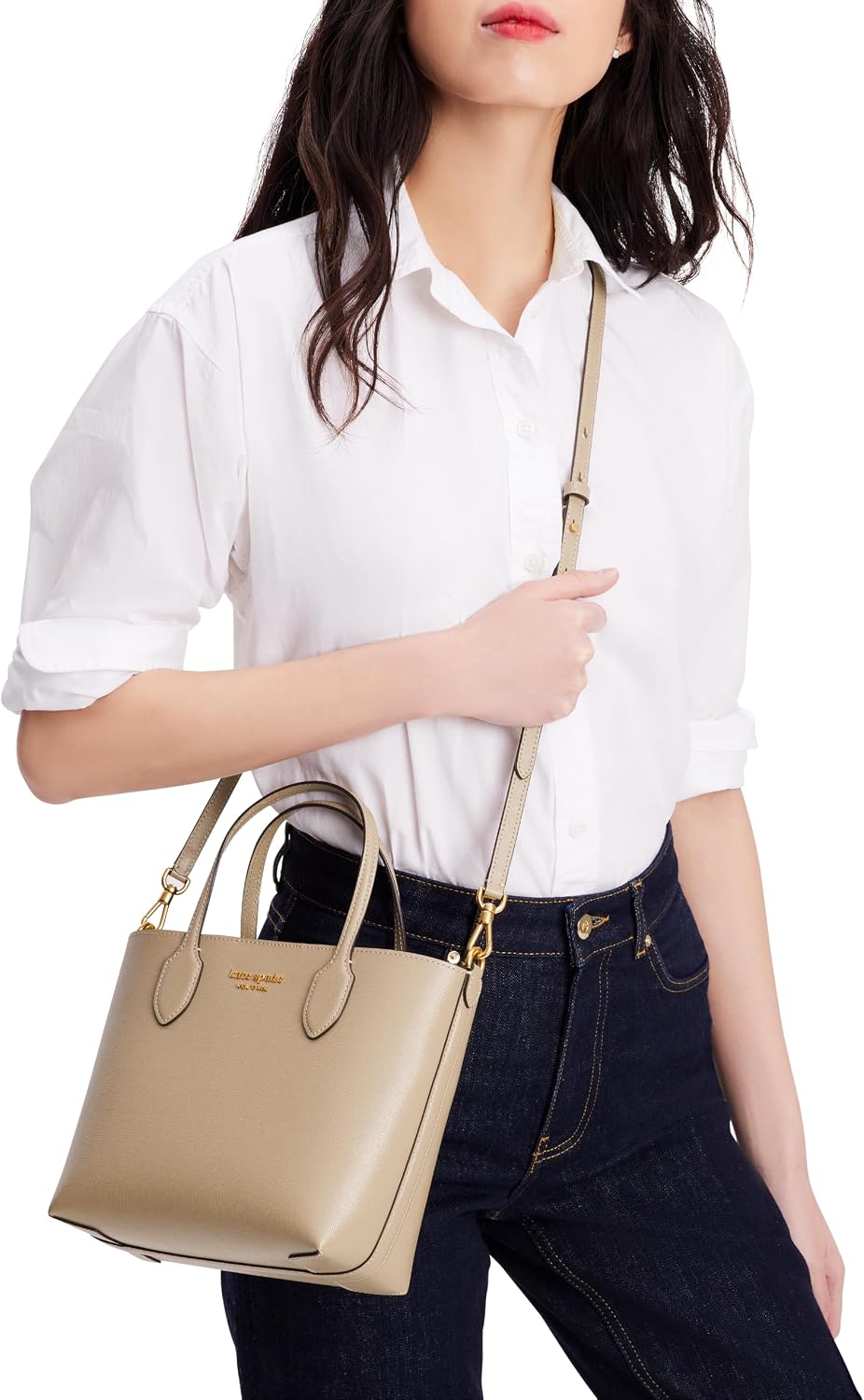kate spade new york Women's Bleecker Saffiano Leather Medium Crossbody Tote
