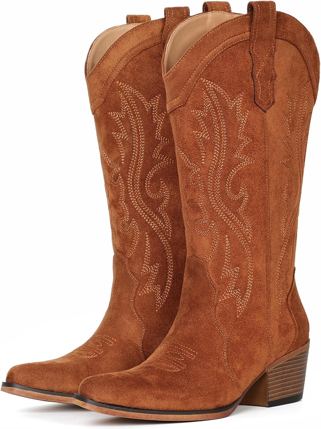 BEST SELLER - IUV Cowboy Boots For Women Western Cowgirl Boots Mid Calf Snip Toe
