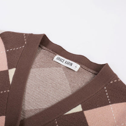 GRACE KARIN Cardigan Sweaters for Women - Argyle Sweater