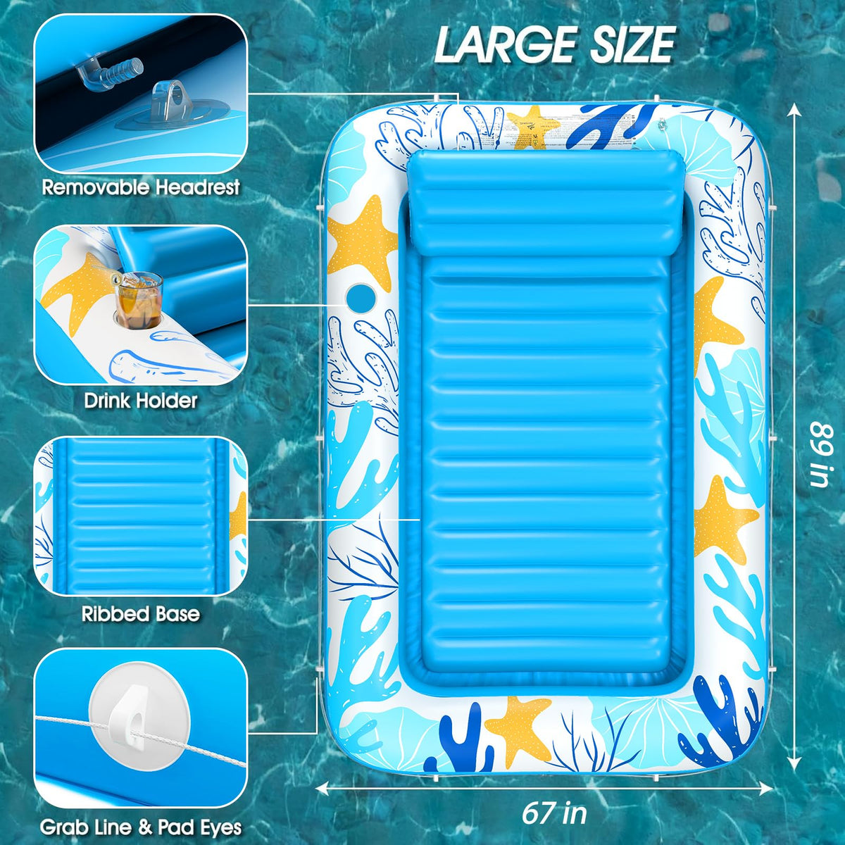 Inflatable Tanning Pool Lounger Float