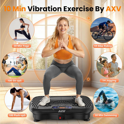 Axv Vibration Plate Fitness Platform Exercise Machine Vibrating Shaking Full Body Shaker Workout Vibrate Stand Shake Board Sport for Weight Loss Fat Burner for Gym Home Office