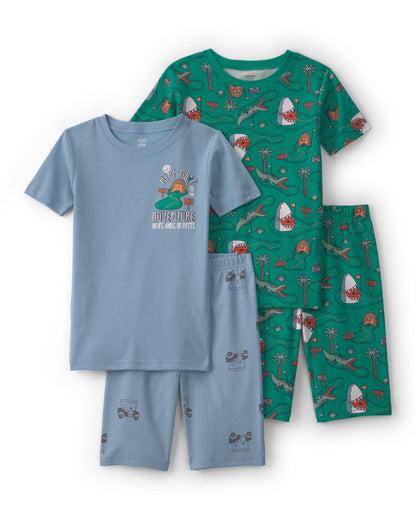 Carter's Boys' 4-piece Tight Fit Cotton Pajama Set