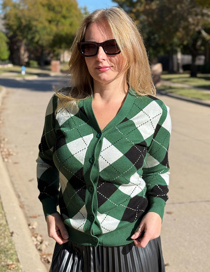 GRACE KARIN Cardigan Sweaters for Women - Argyle Sweater