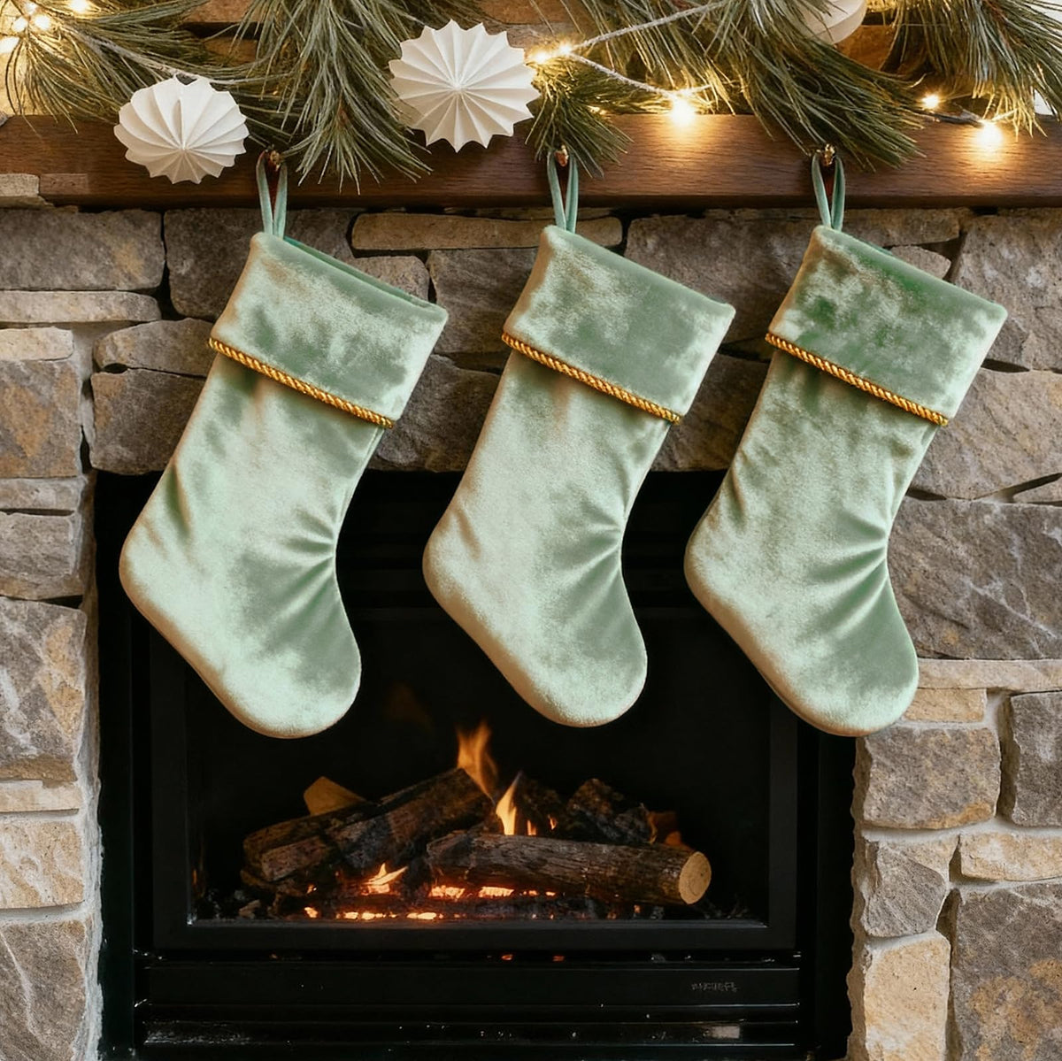 Etistta Classic 20 inch Velvet Christmas Stockings