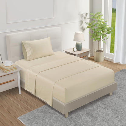 100% Egyptian Cotton Sheets King Size Sheets Set with Fully Elasticated 15" Deep Fitted Sheet & Pillowcases