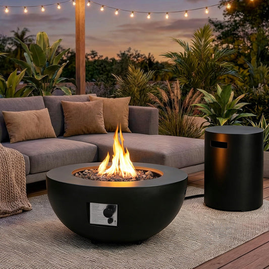 31.5 Inch Round Propane Fire Pit Table