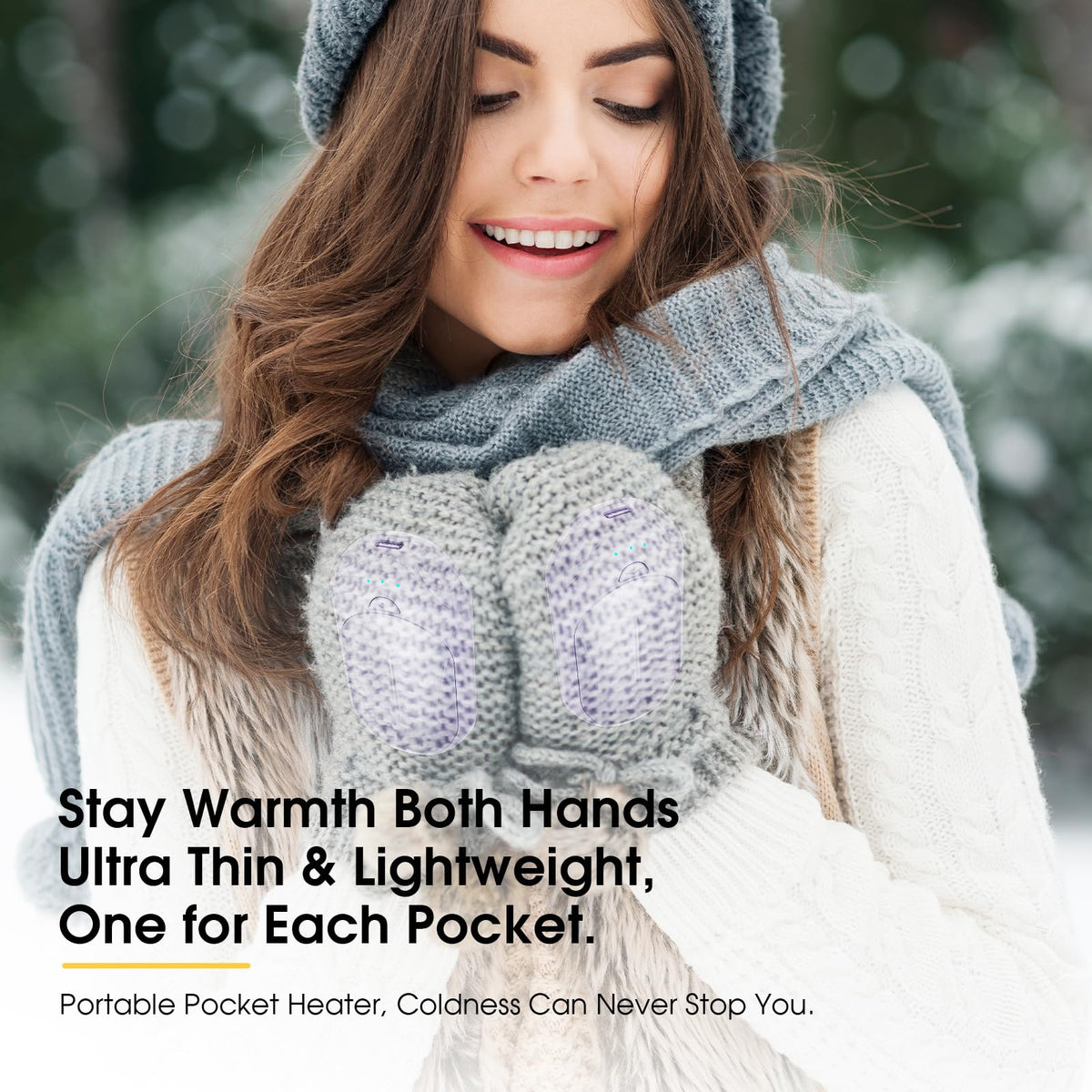 AI Hand Warmers Rechargeable 2 Pack, AI Smart Chips Electric Hand Warmers, 20Hrs Long