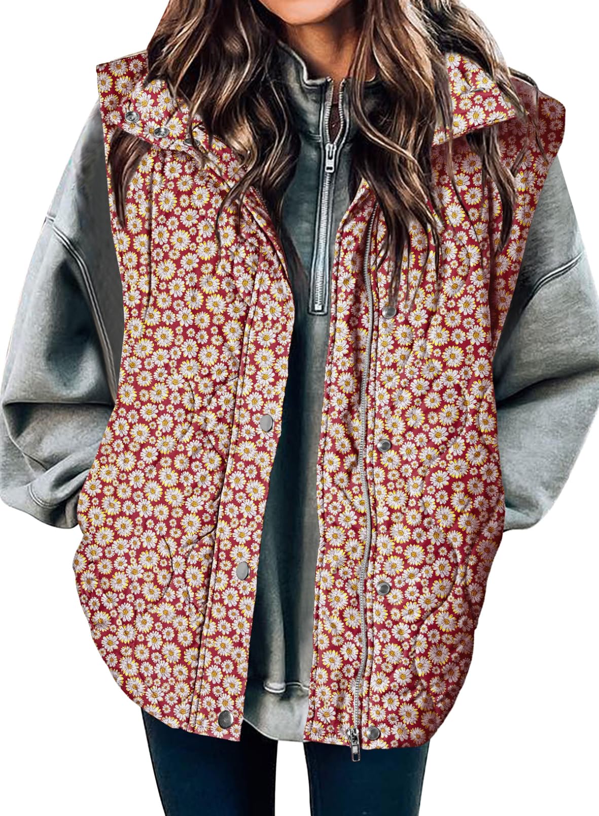 EVALESS Womens Lightweight Cropped Puffer Vest
