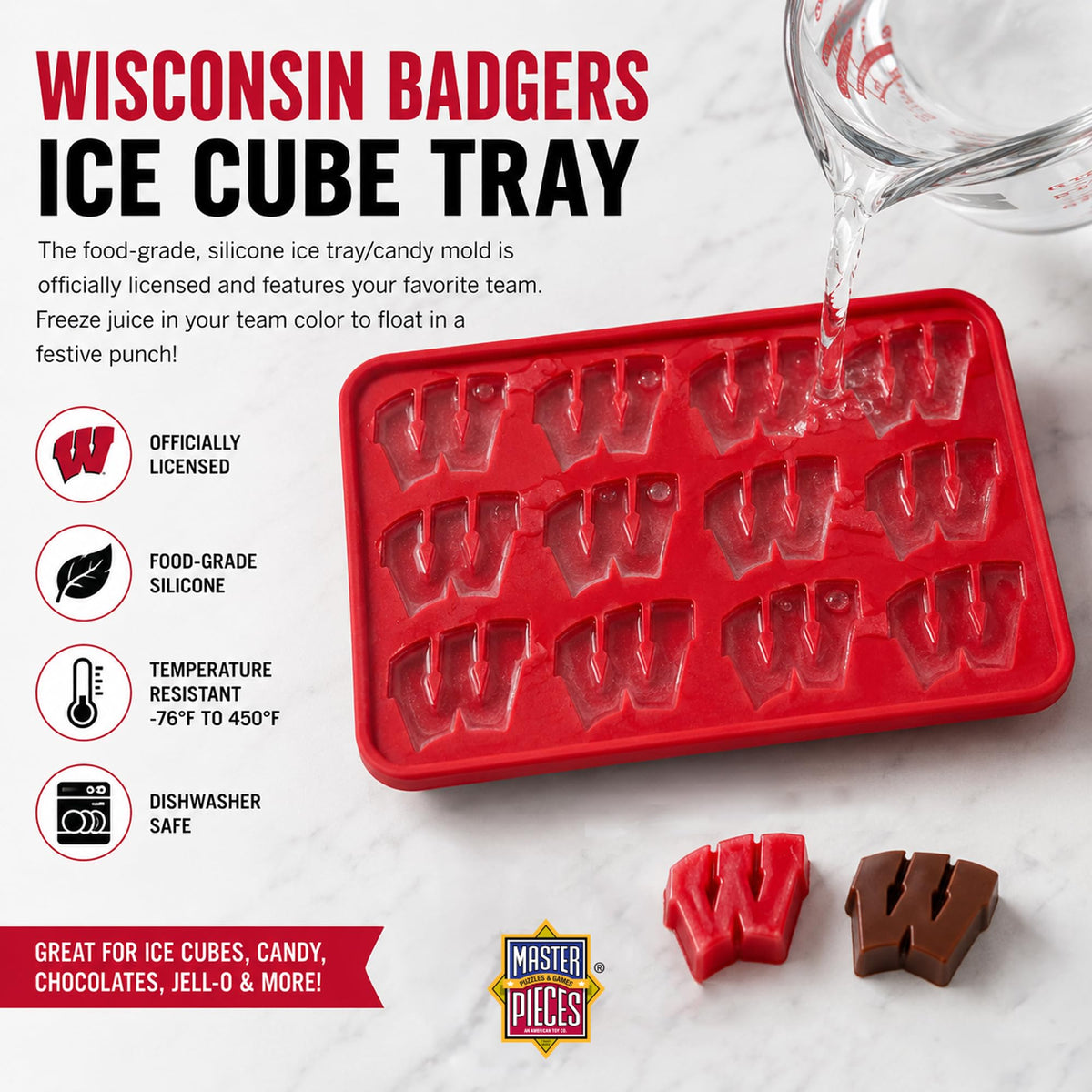 Masterpieces Fanpans Ncaa Alabama Crimson Tide Silicone Ice Cube Tray Set - Fun Alabama Merchandise, Dishwasher Safe