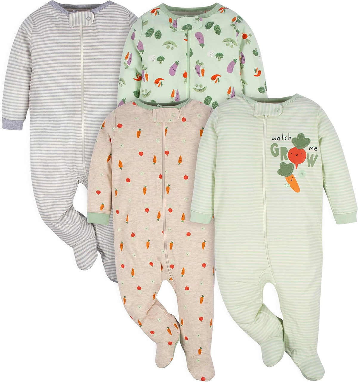 Gerber Baby Girls 4-Pack Sleep 'N Play Footie