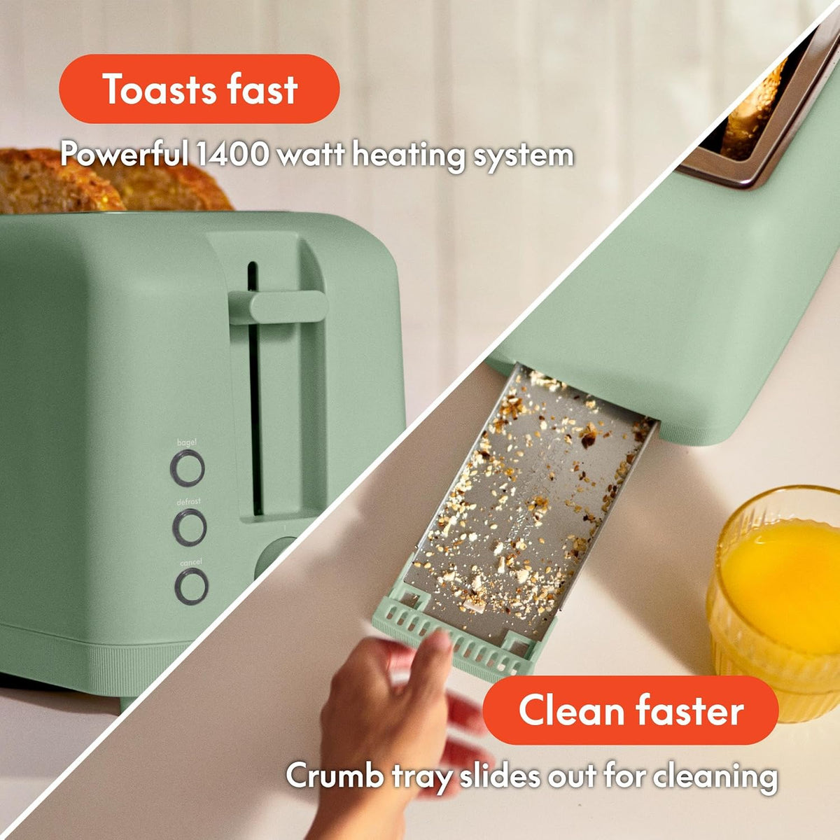 Fits Sourdough, 10” Long Slot, Anti Jam & Auto Shutoff, 900 Watt