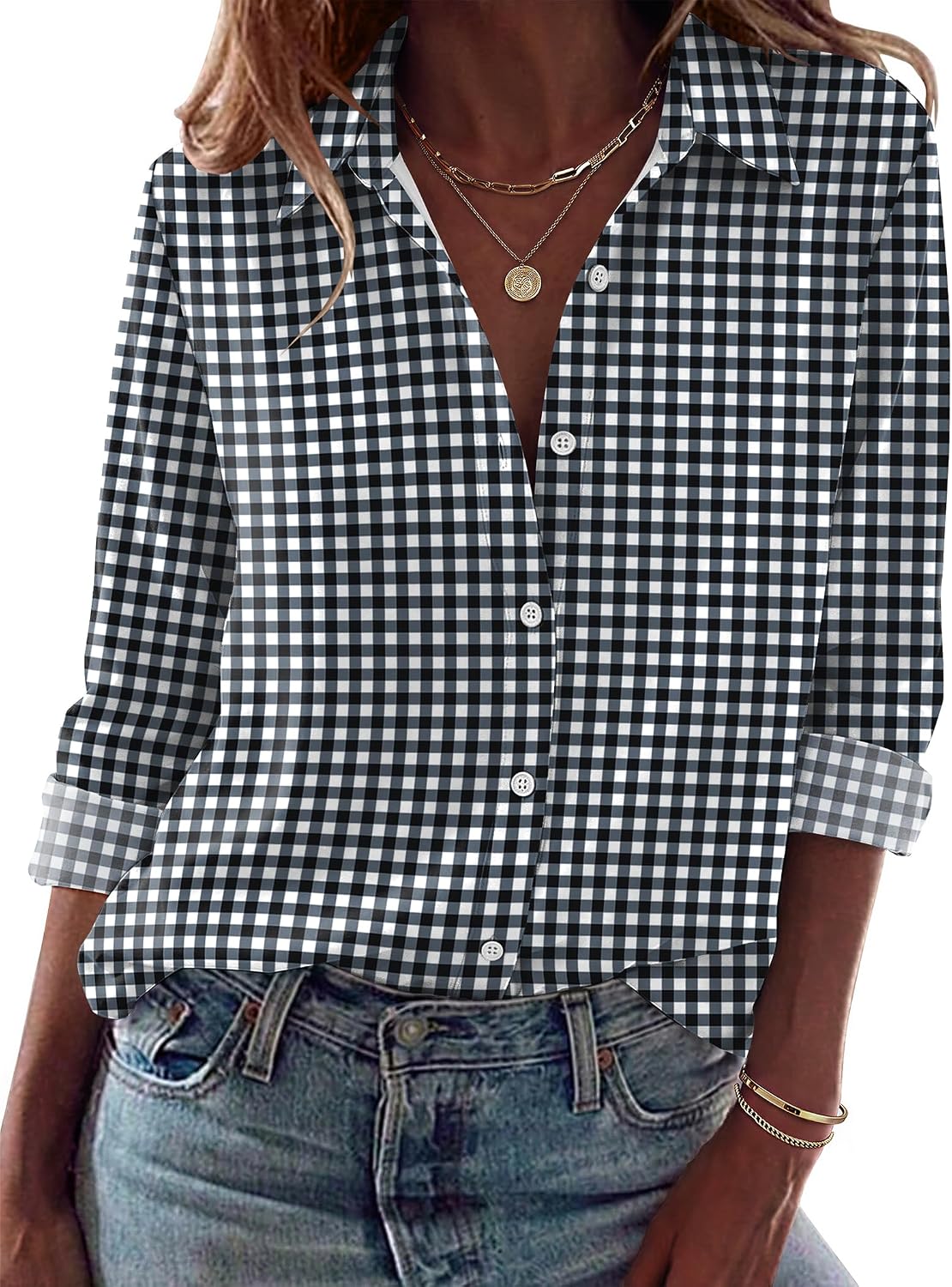 Zeagoo Blouses for Women Dressy Casual Long Sleeve Button Down Shirts Tops