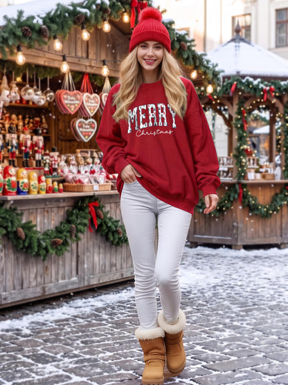 Christmas Shirts For Women Merry Christmas Graphic Crewneck Sweatshirt Tops